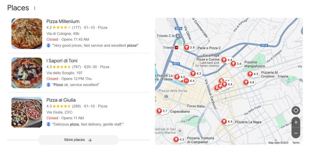 SERP features: local packs