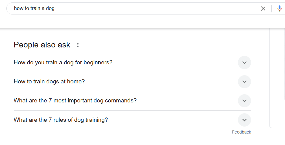 an example of a 'People also ask' box that can be used to perform a serp analysis