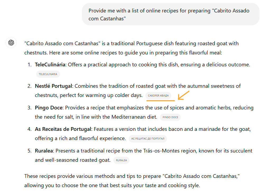 nestle recipes featured in ai-generated responses due to proper entities schema implementation